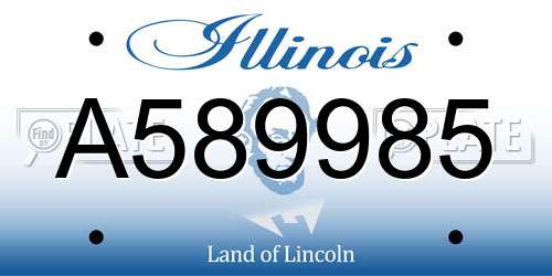 A589985 Illinois License Plate
