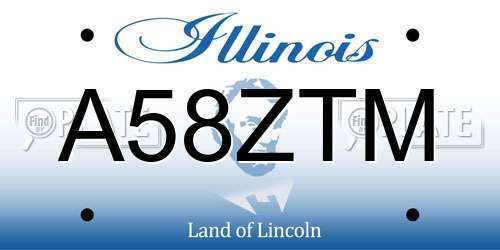 A58ZTM Illinois License Plate