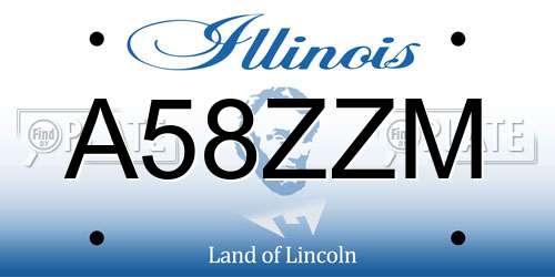 A58ZZM Illinois License Plate