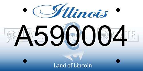 A590004 Illinois License Plate