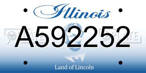 A592252 Illinois License Plate