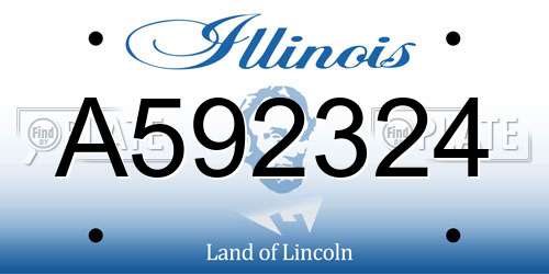 A592324 Illinois License Plate