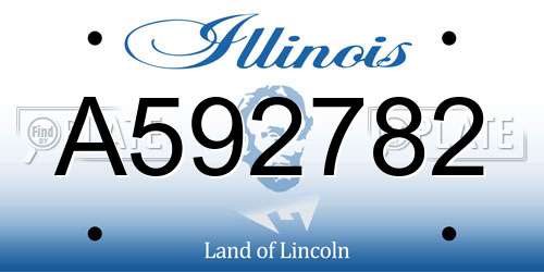 A592782 Illinois License Plate