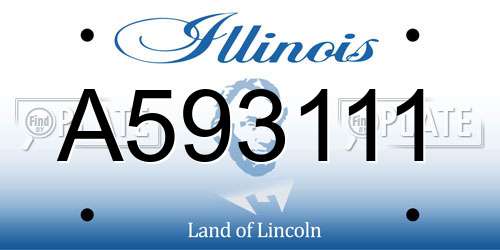 A593111 Illinois License Plate