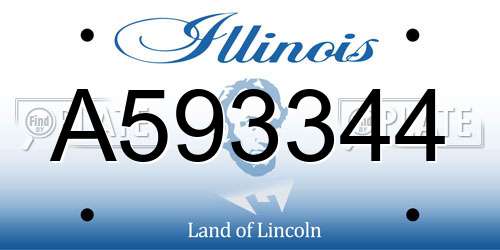 A593344 Illinois License Plate