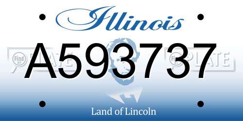 A593737 Illinois License Plate