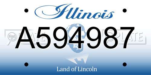 A594987 Illinois License Plate
