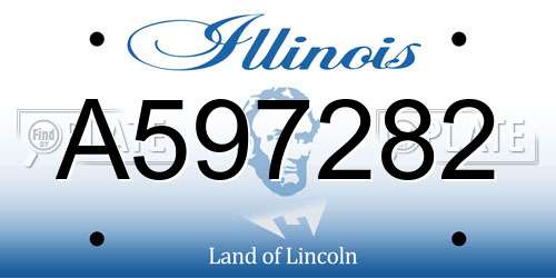 A597282 Illinois License Plate