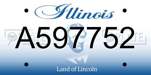 A597752 Illinois License Plate