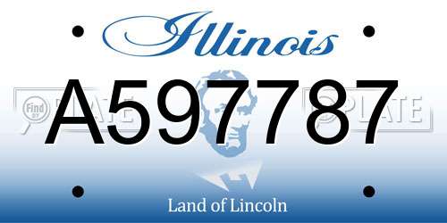 A597787 Illinois License Plate
