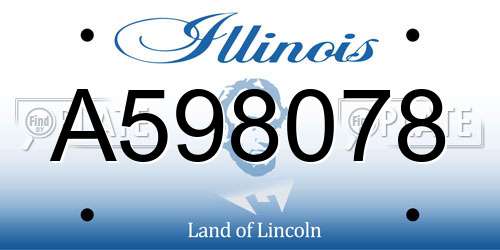 A598078 Illinois License Plate