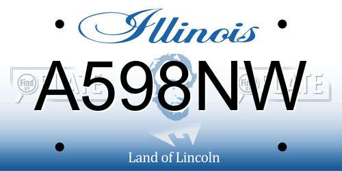 A598NW Illinois License Plate