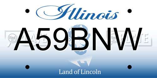 A59BNW Illinois License Plate