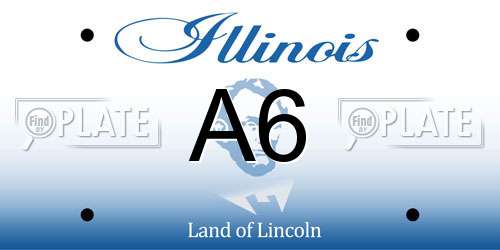 A6 Illinois License Plate