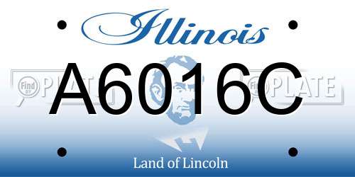 A6016C Illinois License Plate