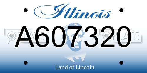 A607320 Illinois License Plate