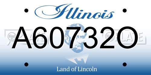 A60732O Illinois License Plate