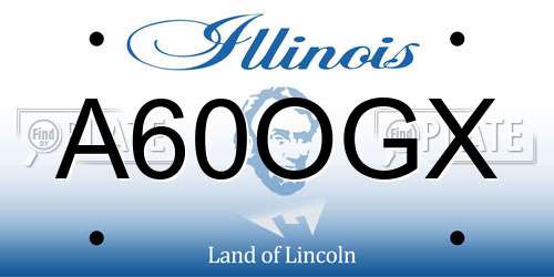A60OGX Illinois License Plate