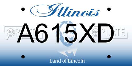 A615XD Illinois License Plate