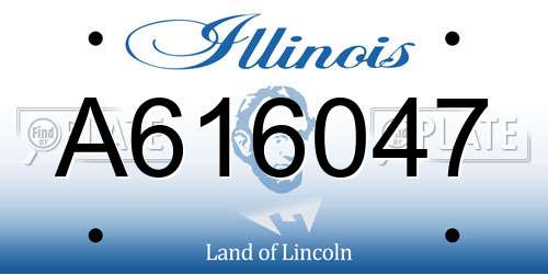 A616047 Illinois License Plate