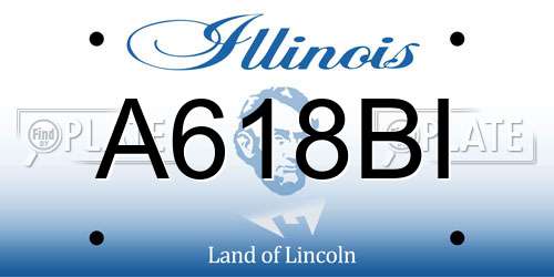 A618BI Illinois License Plate