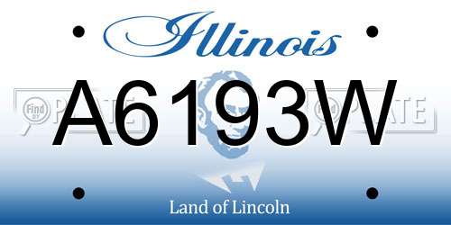 A6193W Illinois License Plate