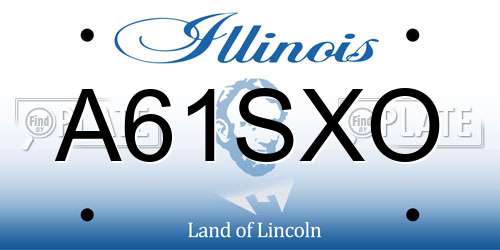 A61SXO Illinois License Plate