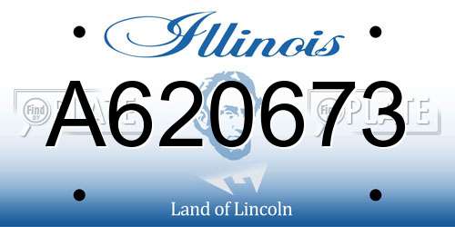 A620673 Illinois License Plate