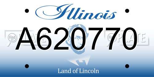 A620770 Illinois License Plate