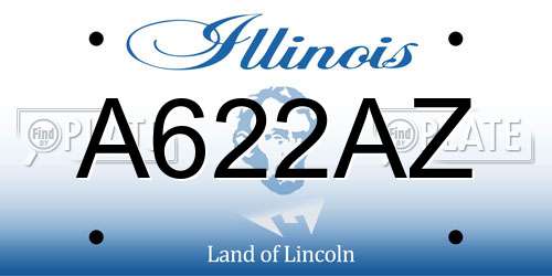 A622AZ Illinois License Plate