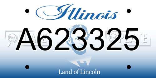 A623325 Illinois License Plate