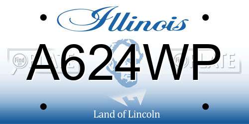A624WP Illinois License Plate