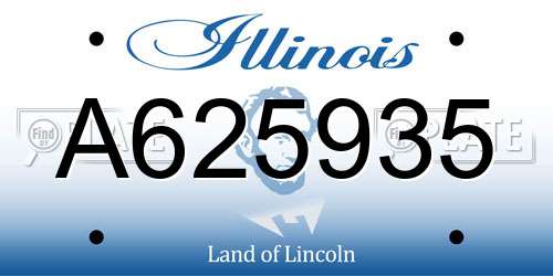 A625935 Illinois License Plate