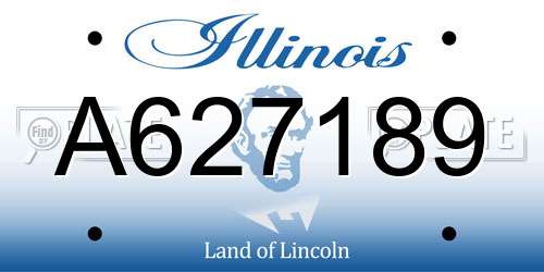 A627189 Illinois License Plate