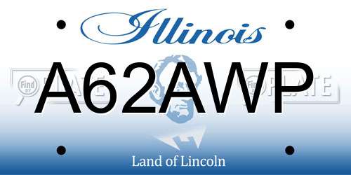 A62AWP Illinois License Plate