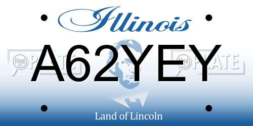 A62YEY Illinois License Plate