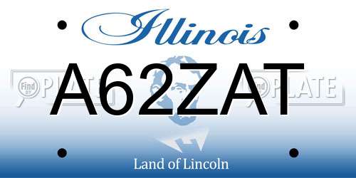 A62ZAT Illinois License Plate