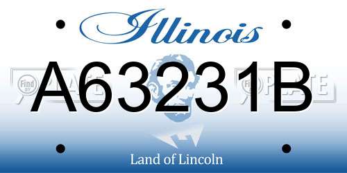 A63231B Illinois License Plate