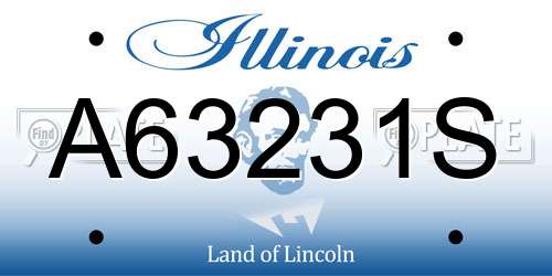 A63231S Illinois License Plate