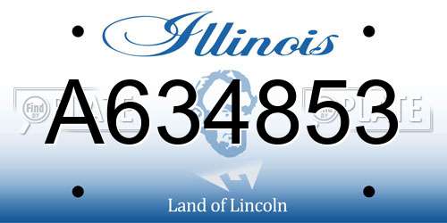 A634853 Illinois License Plate