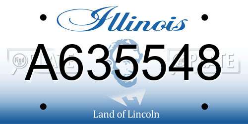 A635548 Illinois License Plate