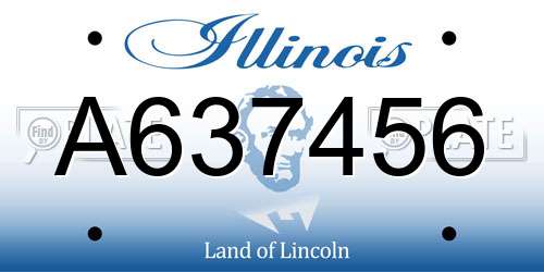 A637456 Illinois License Plate