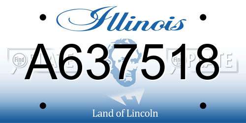 A637518 Illinois License Plate