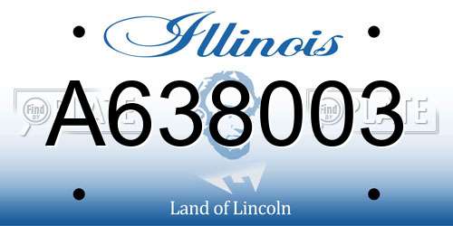 A638003 Illinois License Plate
