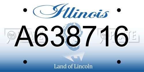 A638716 Illinois License Plate