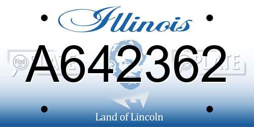 A642362 Illinois License Plate