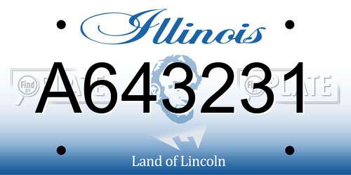 A643231 Illinois License Plate