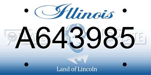A643985 Illinois License Plate
