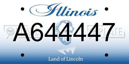 A644447 Illinois License Plate
