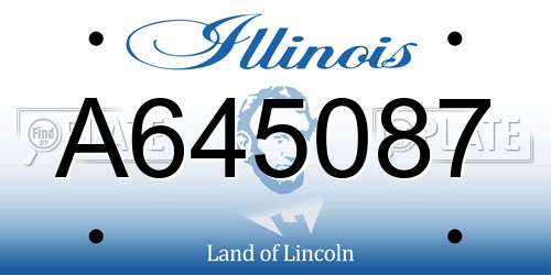 A645087 Illinois License Plate